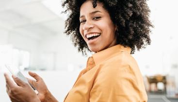 Woman using digital Receipt